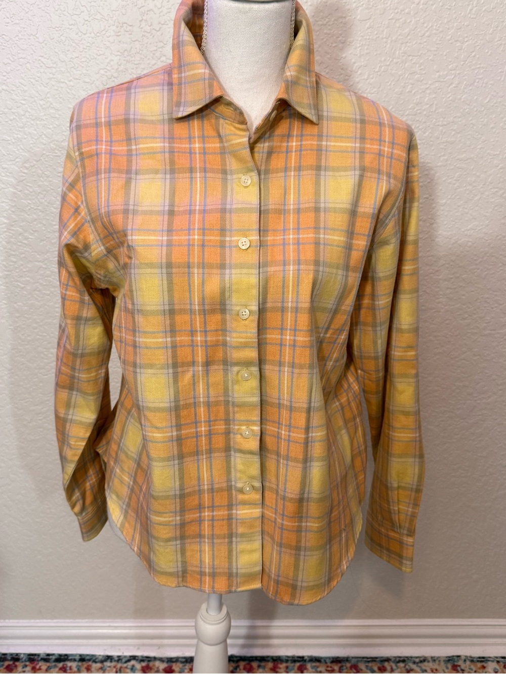 Pendleton Yellow & Orange Plaid Button-Down Shirt